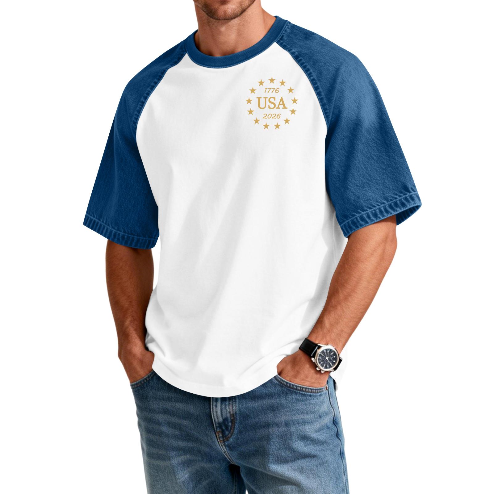 Men s Denim Patchwork Shirt, Casual Short-sleeved Comfortable T-shirt, Fashionable For Spring And Summer. XL білий
Men s Denim Patchwork Shirt, Casual Short-sleeved Comfortable T-shirt, Fashionable For Spring And Summer. XL білий