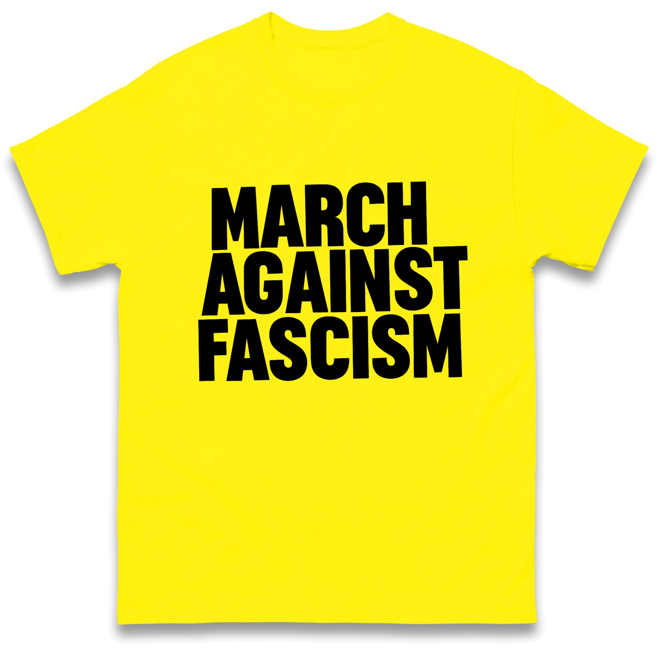 March Against Fascism T-Shirt Tshirt Mens Womens Tops Unisex Tees 100% Cotton S
March Against Fascism T-Shirt Tshirt Mens Womens Tops Unisex Tees 100% Cotton S
