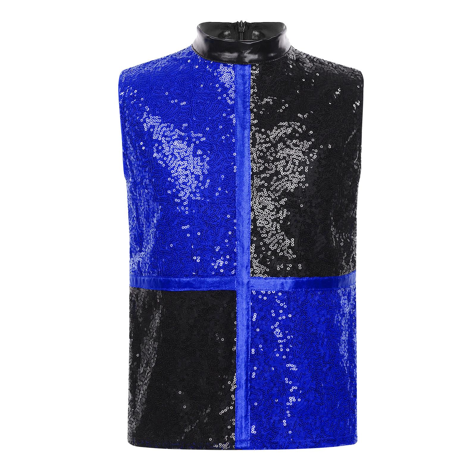 Boys Jazz Dance Top Mock Neck Sleeveless Back Invisible Zipper Shiny Sequins Color Block Stage Costume 5-6 Years
Boys Jazz Dance Top Mock Neck Sleeveless Back Invisible Zipper Shiny Sequins Color Block Stage Costume 5-6 Years