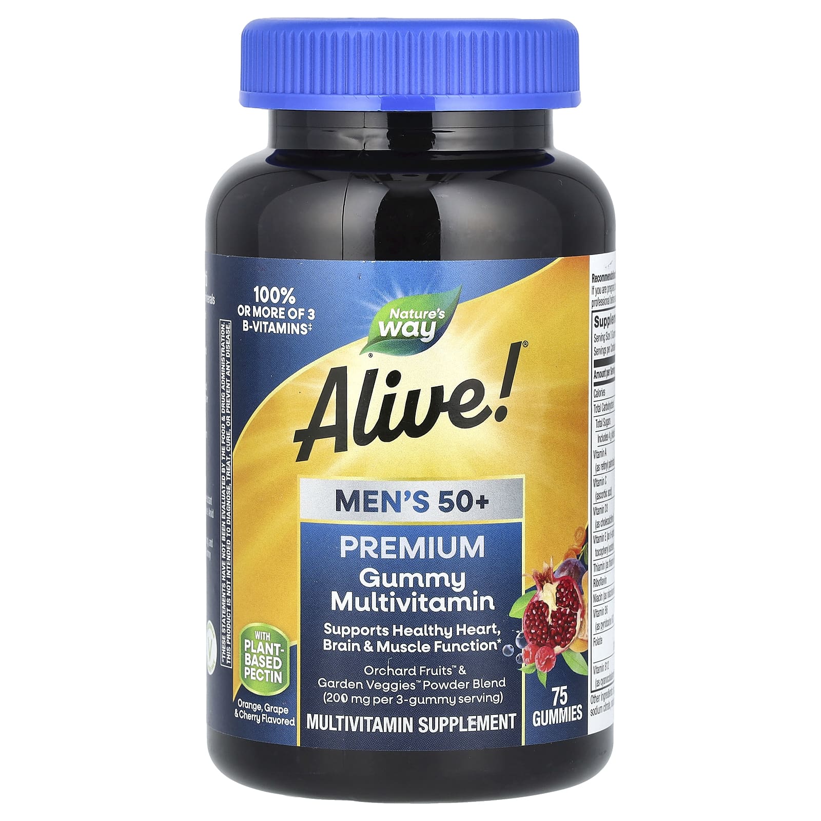 Nature S Way, Alive! Premium Gummy Jelly Complete Multivitamin for Men Over 50, Orange, Grape & Cherry, 75 Gummies
Nature S Way, Alive! Premium Gummy Jelly Complete Multivitamin for Men Over 50, Orange, Grape & Cherry, 75 Gummies