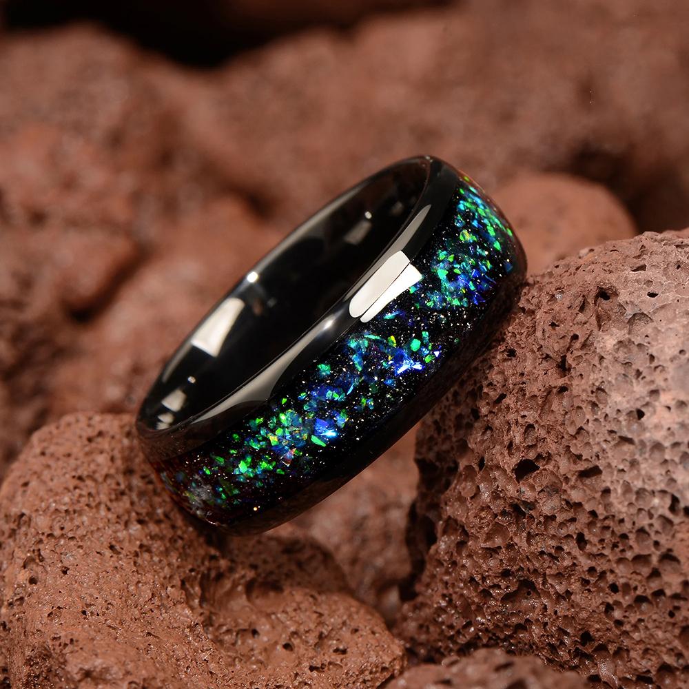 Unique Wood Men Stainless Steel Rings Women Meteorite Inlay Wedding Engagement Jewelry Personality Fashion Unisex Steel Ring 7
Unique Wood Men Stainless Steel Rings Women Meteorite Inlay Wedding Engagement Jewelry Personality Fashion Unisex Steel Ring 7
