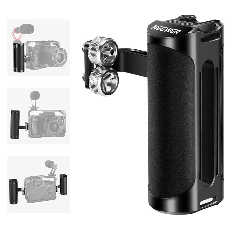 NEEWER aluminum side handle grip Cold shoe, built-in hex wrench, 1/4 thread included Vertical/horizontal adjustment hand grip For DSLR/mirrorless
NEEWER aluminum side handle grip Cold shoe, built-in hex wrench, 1/4 thread included Vertical/horizontal adjustment hand grip For DSLR/mirrorless