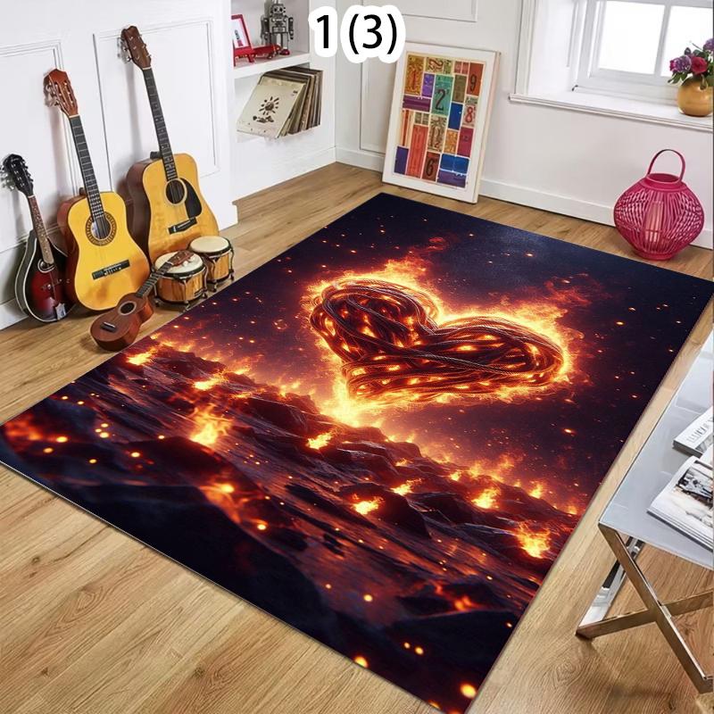 Lava Texture Flaming Heart Pattern Area Rug Exquisite Texture High-Def Print Carpet for Living Rooms Edgy Leisure Spaces 50X80CM
Lava Texture Flaming Heart Pattern Area Rug Exquisite Texture High-Def Print Carpet for Living Rooms Edgy Leisure Spaces 50X80CM