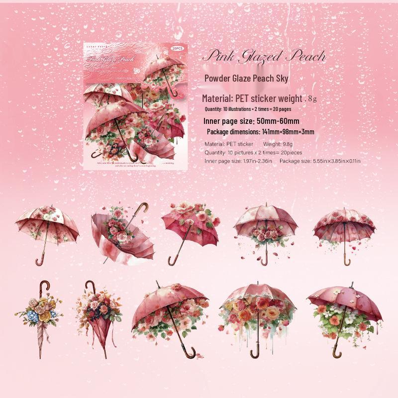 Sugar Poem PET White Ink Stickers - Flower Umbrella Concerto Series for Journals & DIY Collage: 20 Sheets, 6 Designs
Sugar Poem PET White Ink Stickers - Flower Umbrella Concerto Series for Journals & DIY Collage: 20 Sheets, 6 Designs