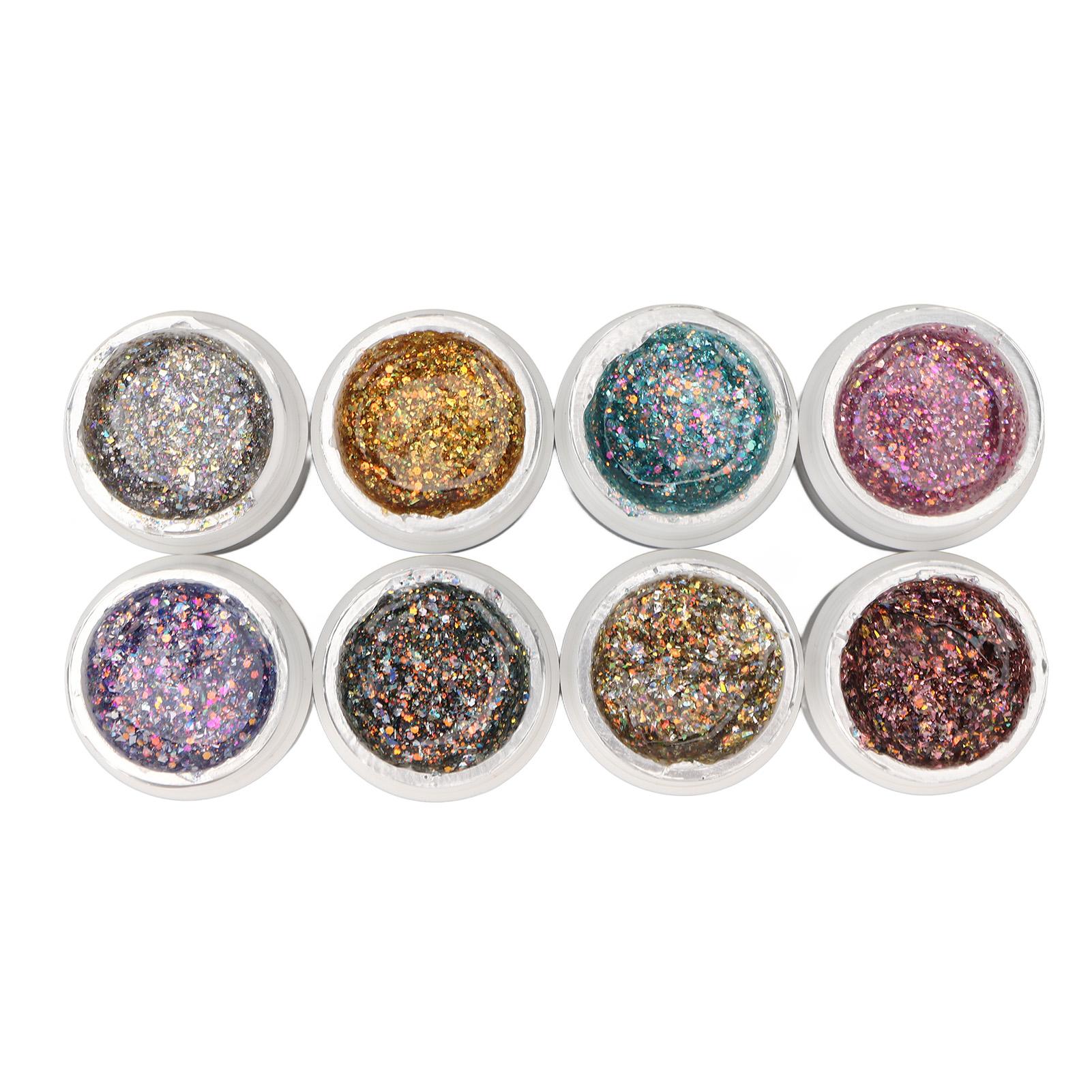 Holographic Reflective Glitter Gel 8 Colors Sparkly Shiny Flashing UV LED Nail Polish Set
Holographic Reflective Glitter Gel 8 Colors Sparkly Shiny Flashing UV LED Nail Polish Set