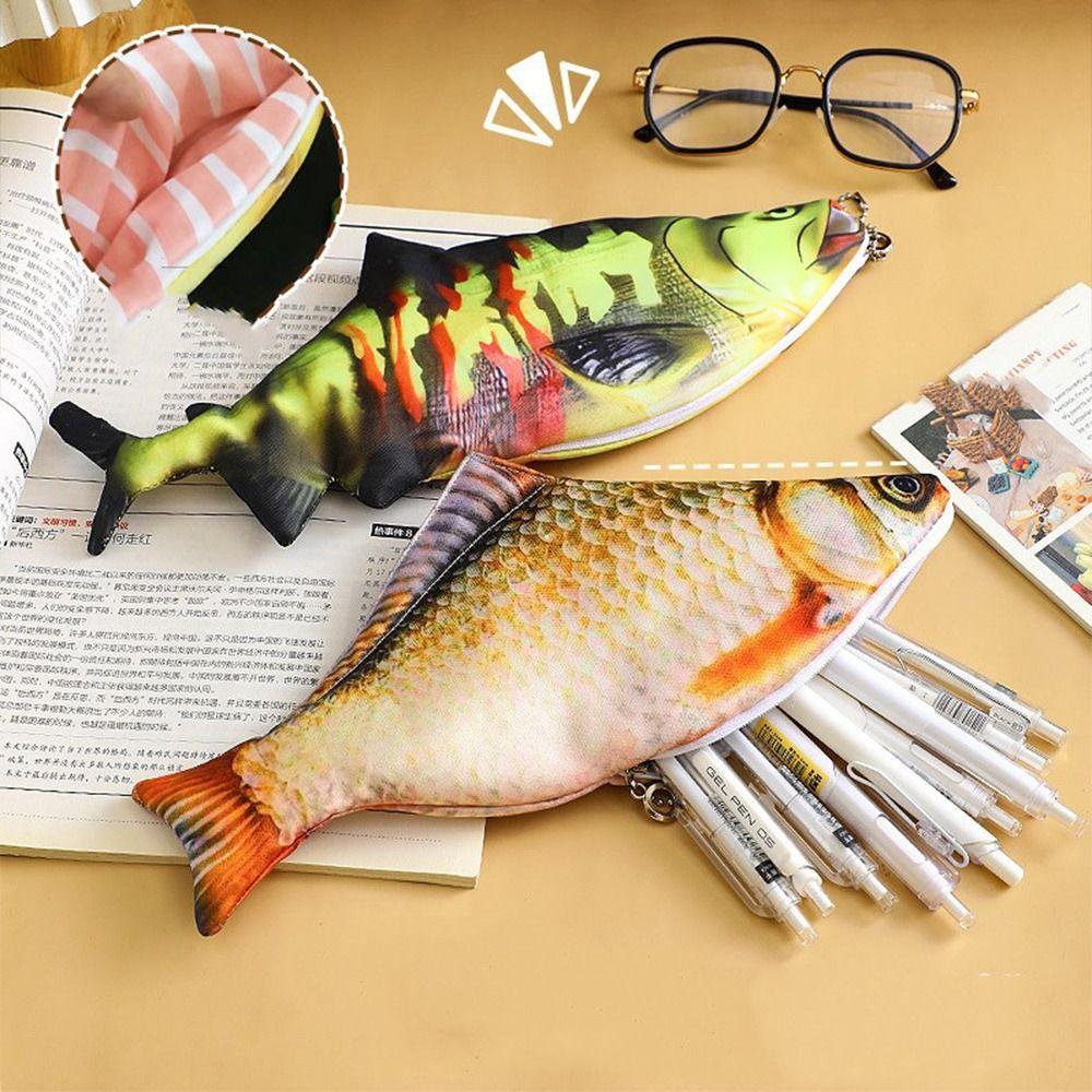 Креативный пенал для пиццы, имитация рыбы, сумка для хранения канцелярских принадлежностей, сумка для ручек в форме рыбы, дети A