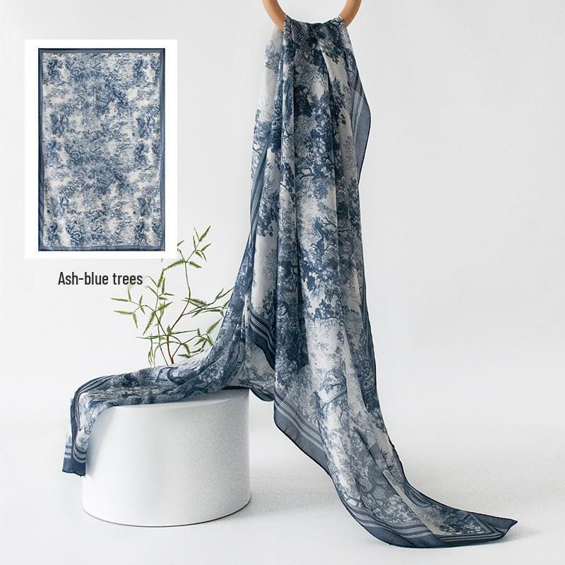 2026 Spring/Summer Blue Mulberry Silk Scarf - Long, Artistic, Lightweight Shawl for Sun Protection and Windproof Coverage 176*110 cm
2026 Spring/Summer Blue Mulberry Silk Scarf - Long, Artistic, Lightweight Shawl for Sun Protection and Windproof Coverage 176*110 cm