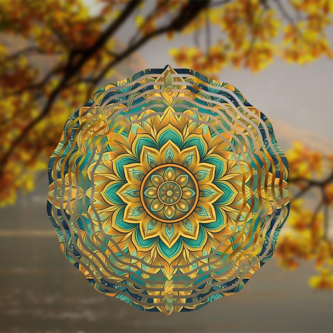 10 Inch Mandala Flower Wind Chime Hanging Outdoor Decor Rotating 360 Hook for Patio Balcony Garden Spring Summer Home Ornament Gift 01A
10 Inch Mandala Flower Wind Chime Hanging Outdoor Decor Rotating 360 Hook for Patio Balcony Garden Spring Summer Home Ornament Gift 01A