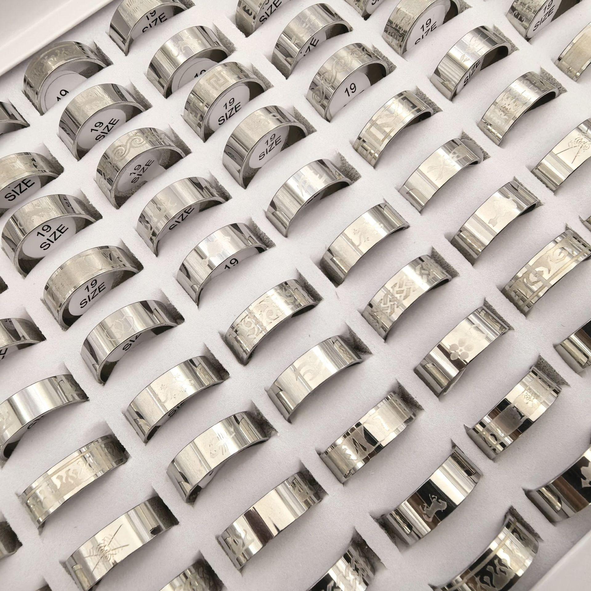 50Pcs Stainless Steel Love Stripe Rings Punk Trendy Jewelry For Women Men Mix Style Size Party Gift
50Pcs Stainless Steel Love Stripe Rings Punk Trendy Jewelry For Women Men Mix Style Size Party Gift