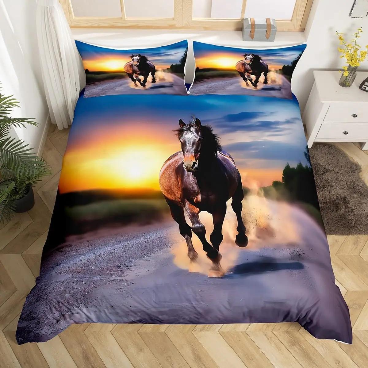 Kids Horse Bedding Set Twin KingGalloping Horse Comforter Cover Boys Girls Wild Animal Duvet Cover Galaxy Print Bedspread Cover EU Single(135*200cm)3pcs
Kids Horse Bedding Set Twin KingGalloping Horse Comforter Cover Boys Girls Wild Animal Duvet Cover Galaxy Print Bedspread Cover EU Single(135*200cm)3pcs