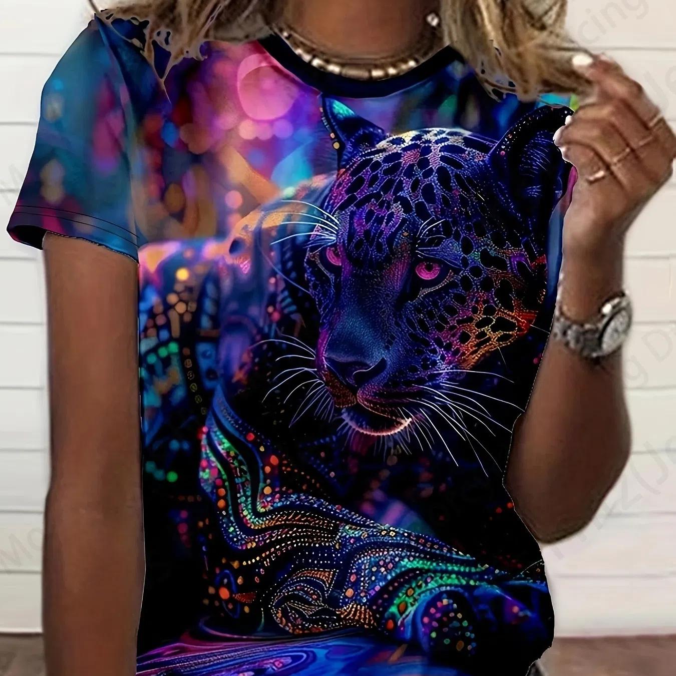 Жіноча футболка з 3d леопардовим візерунком Футболка з круглим вирізом Жіноча модна футболка з тваринами Футболки Harajuku Топи Футболки Жіночий одяг 4XL
Жіноча футболка з 3d леопардовим візерунком Футболка з круглим вирізом Жіноча модна футболка з тваринами Футболки Harajuku Топи Футболки Жіночий одяг 4XL