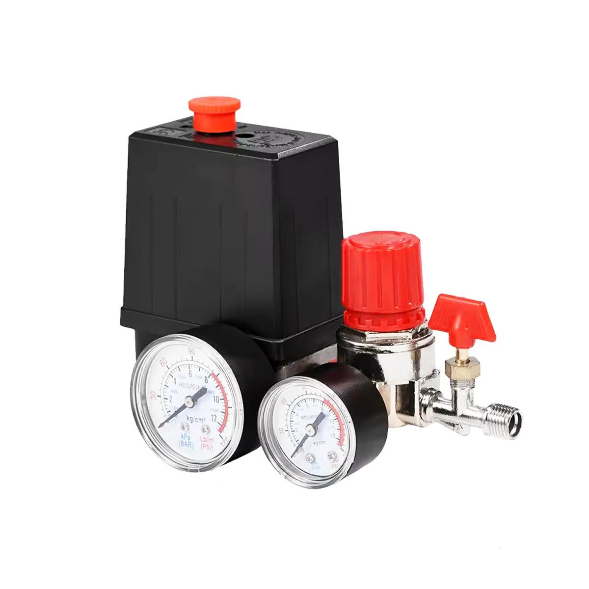 New Aluminum 220-380V 90-120PSI Pressure Switch 4-Port Manifold Regulator with Gauge for Air Compressor
New Aluminum 220-380V 90-120PSI Pressure Switch 4-Port Manifold Regulator with Gauge for Air Compressor