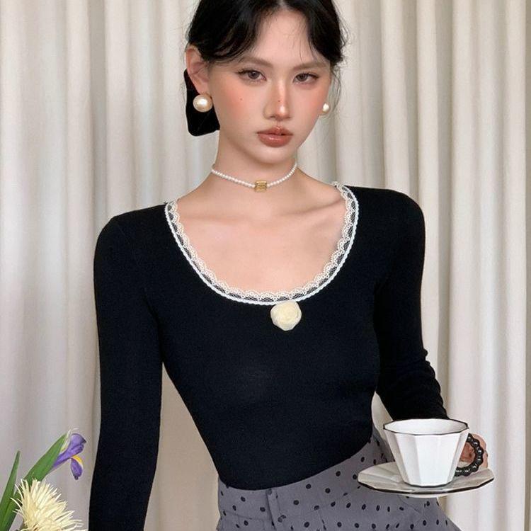 Женский облегающий свитер с цветочным вязаным узором и кружевной отделкой One Size чёрный
Женский облегающий свитер с цветочным вязаным узором и кружевной отделкой One Size чёрный