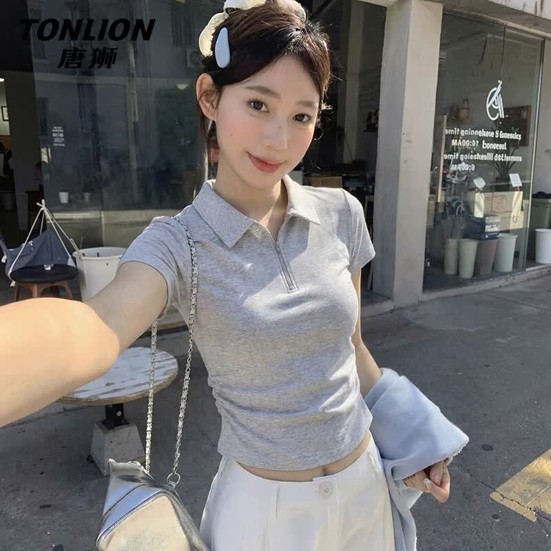 TonLion Women s Pleated Short Sleeve Polo T-shirt M
TonLion Women s Pleated Short Sleeve Polo T-shirt M