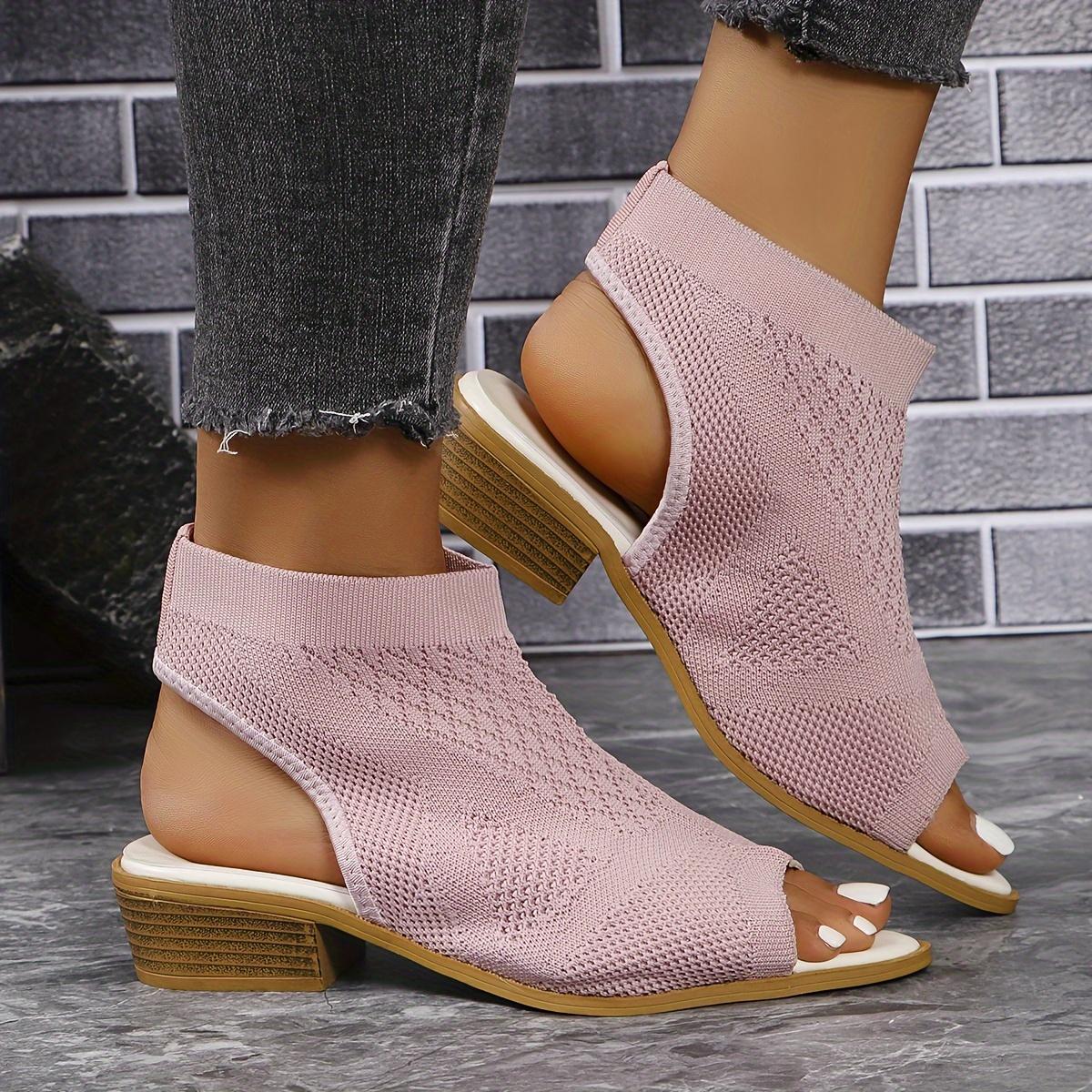 New European and American Style Plus Size Knitted Chunky Heel Women s Sandals, Foreign Trade Women s Slip-On High Heel Sandals, Women Shoes 43 рожевий
New European and American Style Plus Size Knitted Chunky Heel Women s Sandals, Foreign Trade Women s Slip-On High Heel Sandals, Women Shoes 43 рожевий