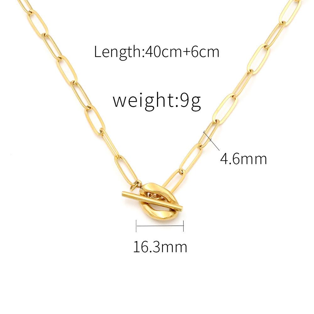 Personalized Kink T-Buckle Oval Titanium Steel Necklace Women S Versatile 18K Gold Niche Simple Cross Chain
Personalized Kink T-Buckle Oval Titanium Steel Necklace Women S Versatile 18K Gold Niche Simple Cross Chain