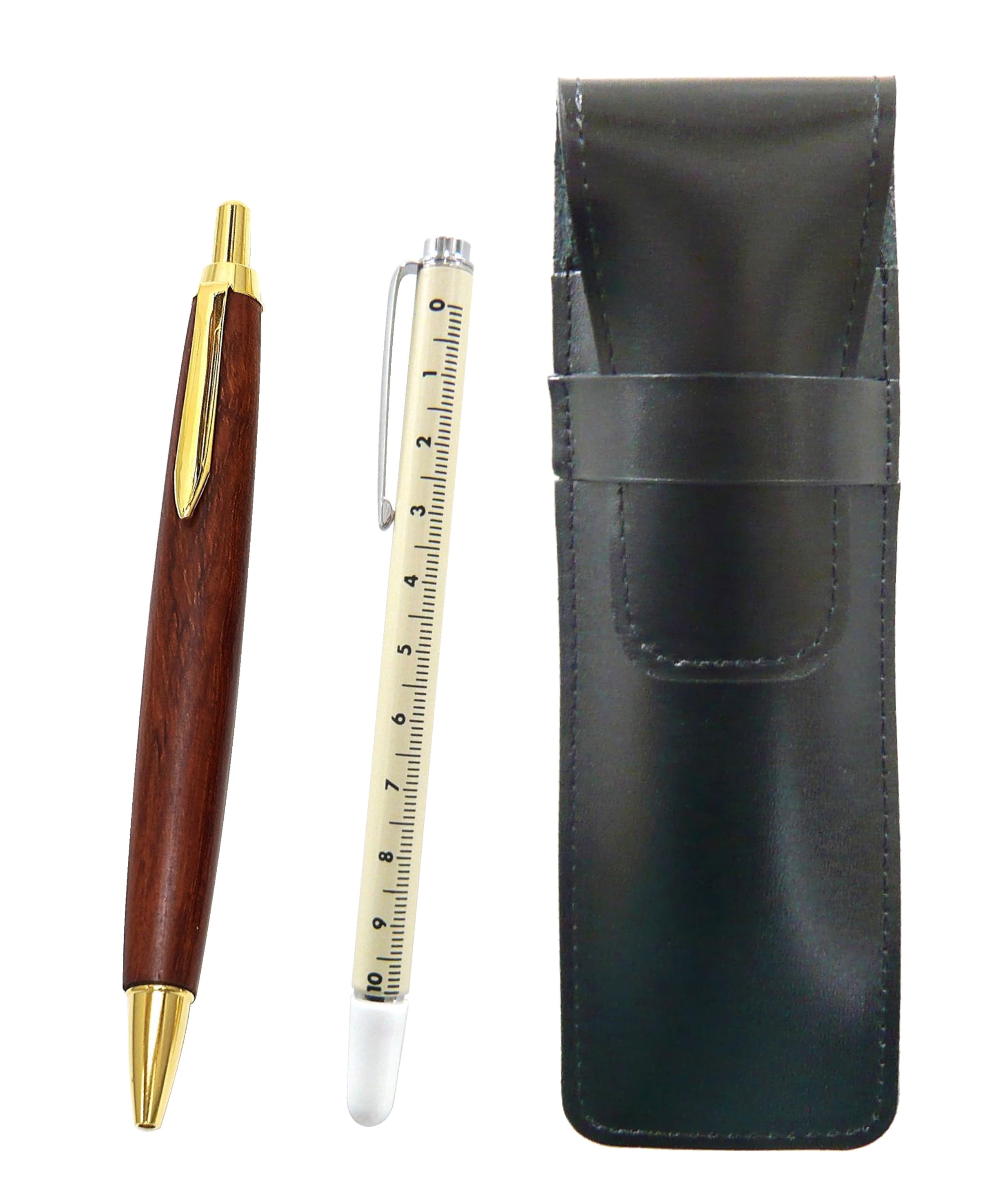 Slim cowhide pencil case black slide measure indicator stick and brown wood shaft retro ballpoint pen set ASB-708W-HS48S
Slim cowhide pencil case black slide measure indicator stick and brown wood shaft retro ballpoint pen set ASB-708W-HS48S