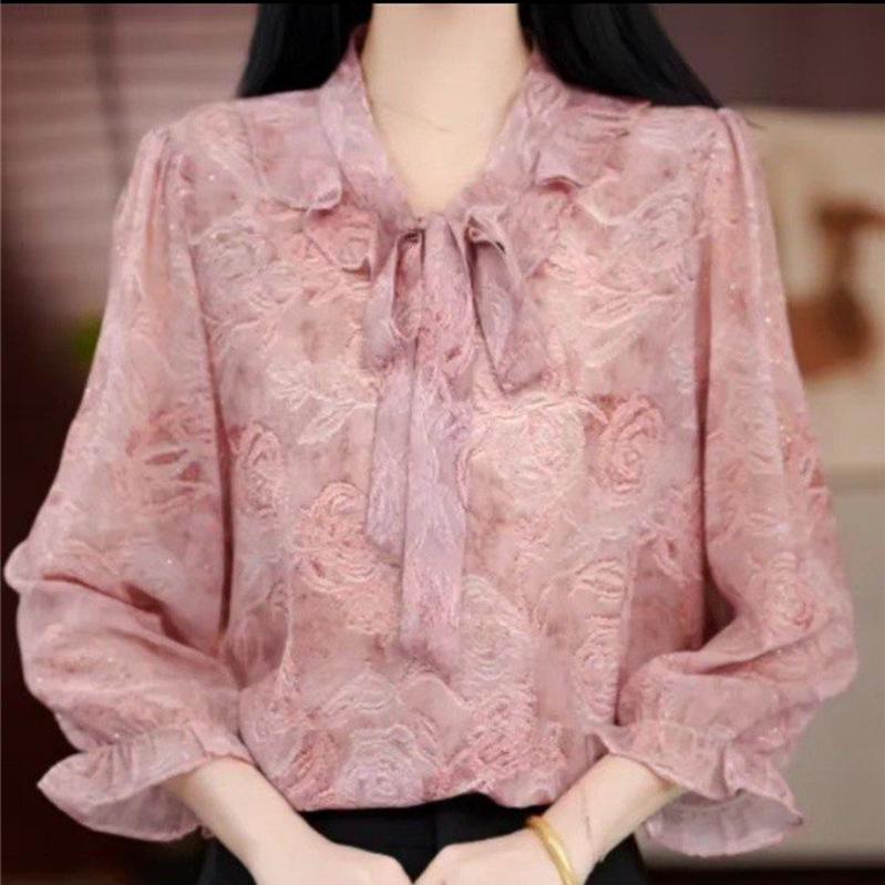 2026 Spring French Light Luxury Long-Sleeved Tie-Up Printed Shirt L (100-115 lbs) рожевий
2026 Spring French Light Luxury Long-Sleeved Tie-Up Printed Shirt L (100-115 lbs) рожевий