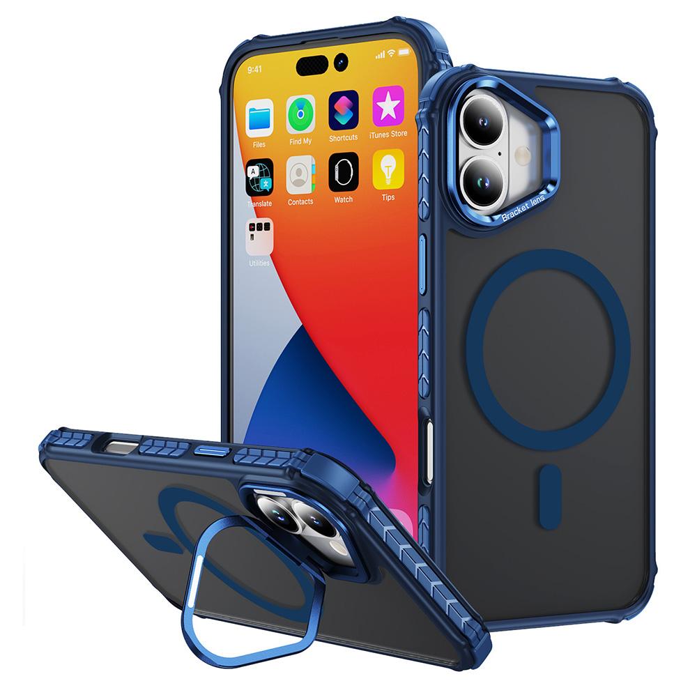 For iPhone 16 Case with Lens Kickstand Matte Back Cover Compatible with MagSafe Blue
For iPhone 16 Case with Lens Kickstand Matte Back Cover Compatible with MagSafe Blue