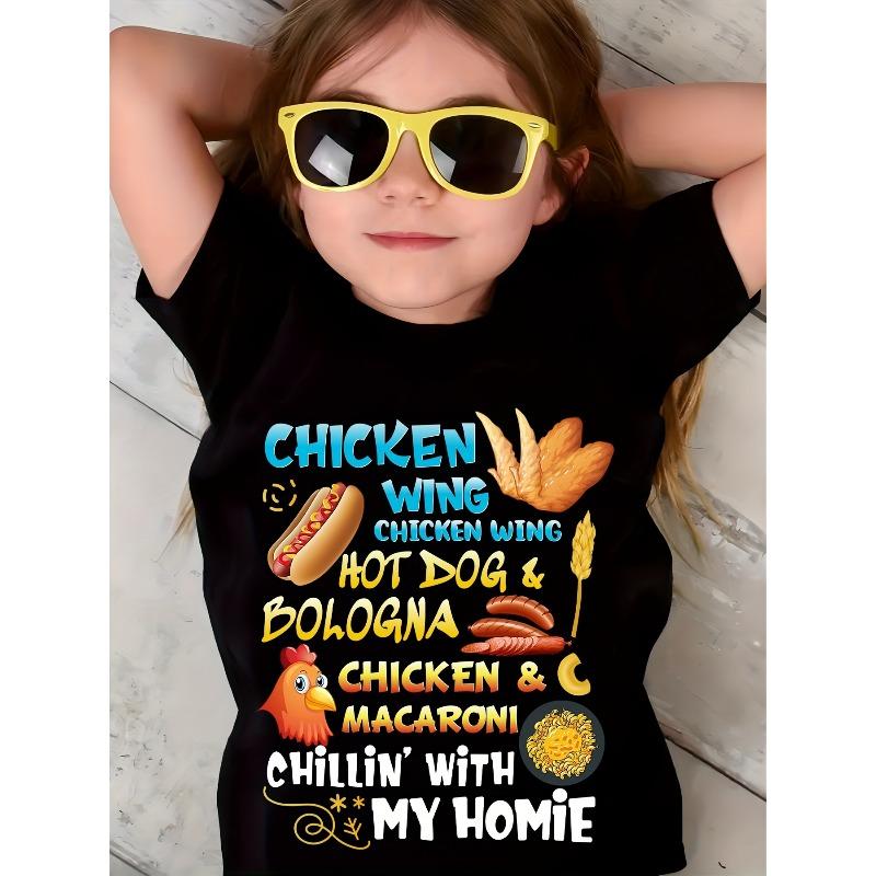 European sizes Summer Casual soft Short Sleeve T-Shirt For Girls, Chicken Wing Hot Dog Print, Machine Washable 98cm чёрный
European sizes Summer Casual soft Short Sleeve T-Shirt For Girls, Chicken Wing Hot Dog Print, Machine Washable 98cm чёрный