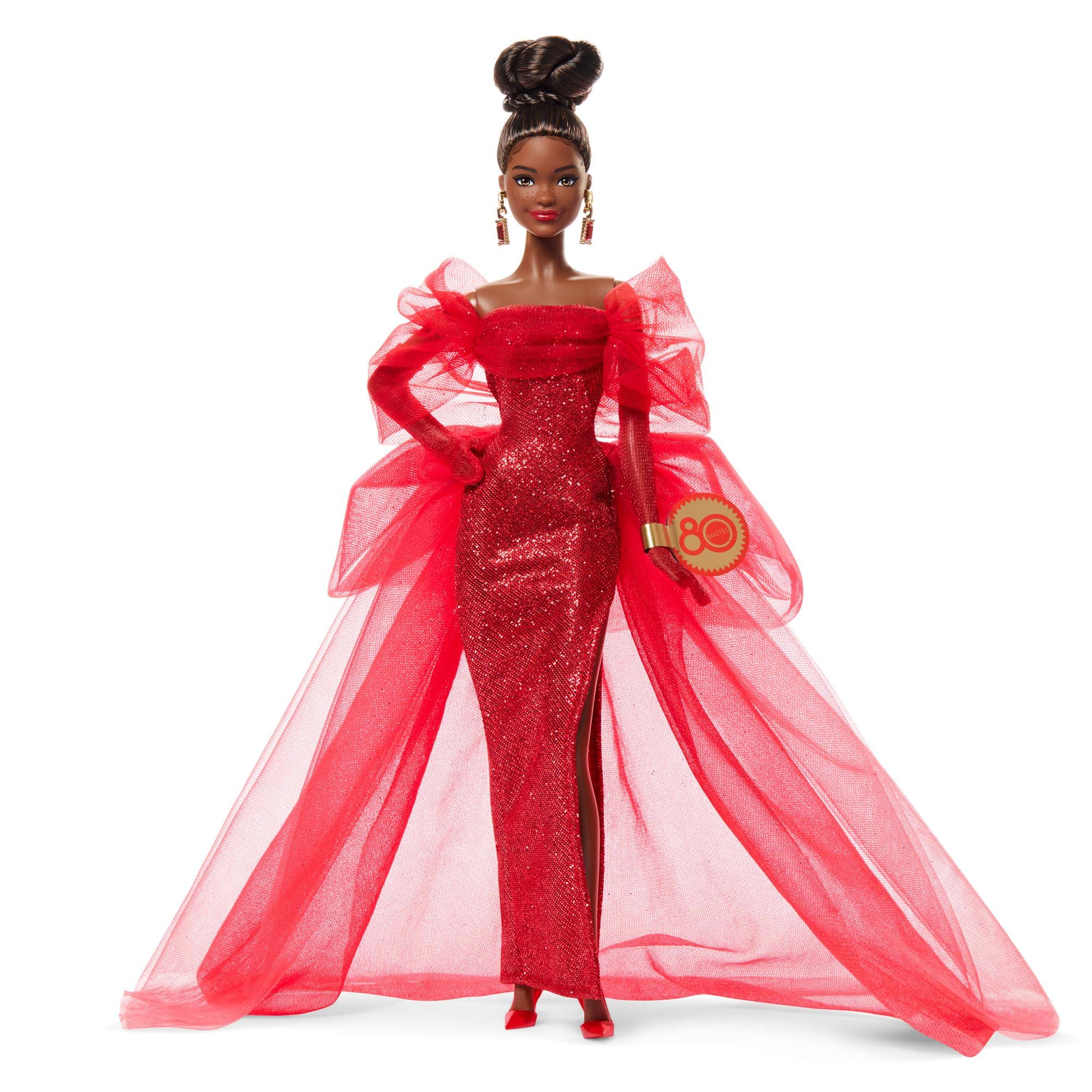 Barbie Mattel 80th Anniversary Brunette Signature Doll, BLACK, Dress-Up Doll/House, Pretend Play, Barbie Doll, Ages 6+, Red, JBJ18
Barbie Mattel 80th Anniversary Brunette Signature Doll, BLACK, Dress-Up Doll/House, Pretend Play, Barbie Doll, Ages 6+, Red, JBJ18