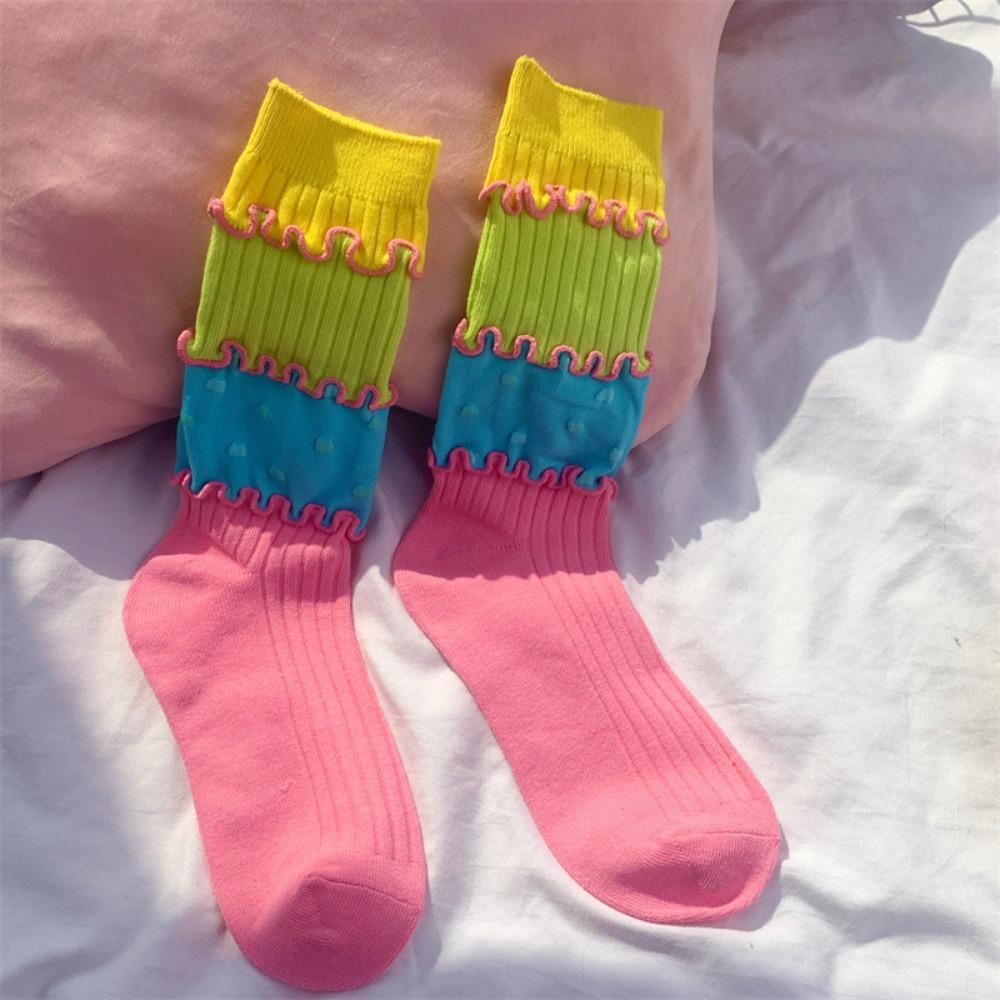 Patchwork Women s Ruffle Socks Dots Candy Color Mid Tube Socks Kawaii JK
Patchwork Women s Ruffle Socks Dots Candy Color Mid Tube Socks Kawaii JK