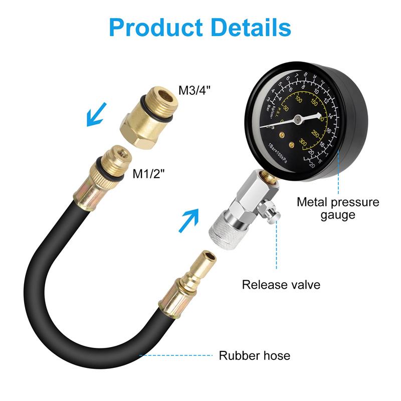 Engine Cylinder Compressions Tester Kit 0-300PSI Pressure Gauge Check Test Tool Automotive Repairing Tool one size чорний
Engine Cylinder Compressions Tester Kit 0-300PSI Pressure Gauge Check Test Tool Automotive Repairing Tool one size чорний