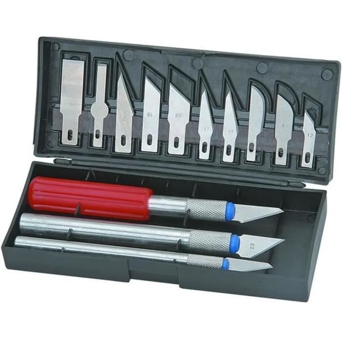 Kit Cutter de précision - TRIXES - 13 pièces avec boite de rangement aimantée - Lames tranchantes et maniables
Kit Cutter de précision - TRIXES - 13 pièces avec boite de rangement aimantée - Lames tranchantes et maniables