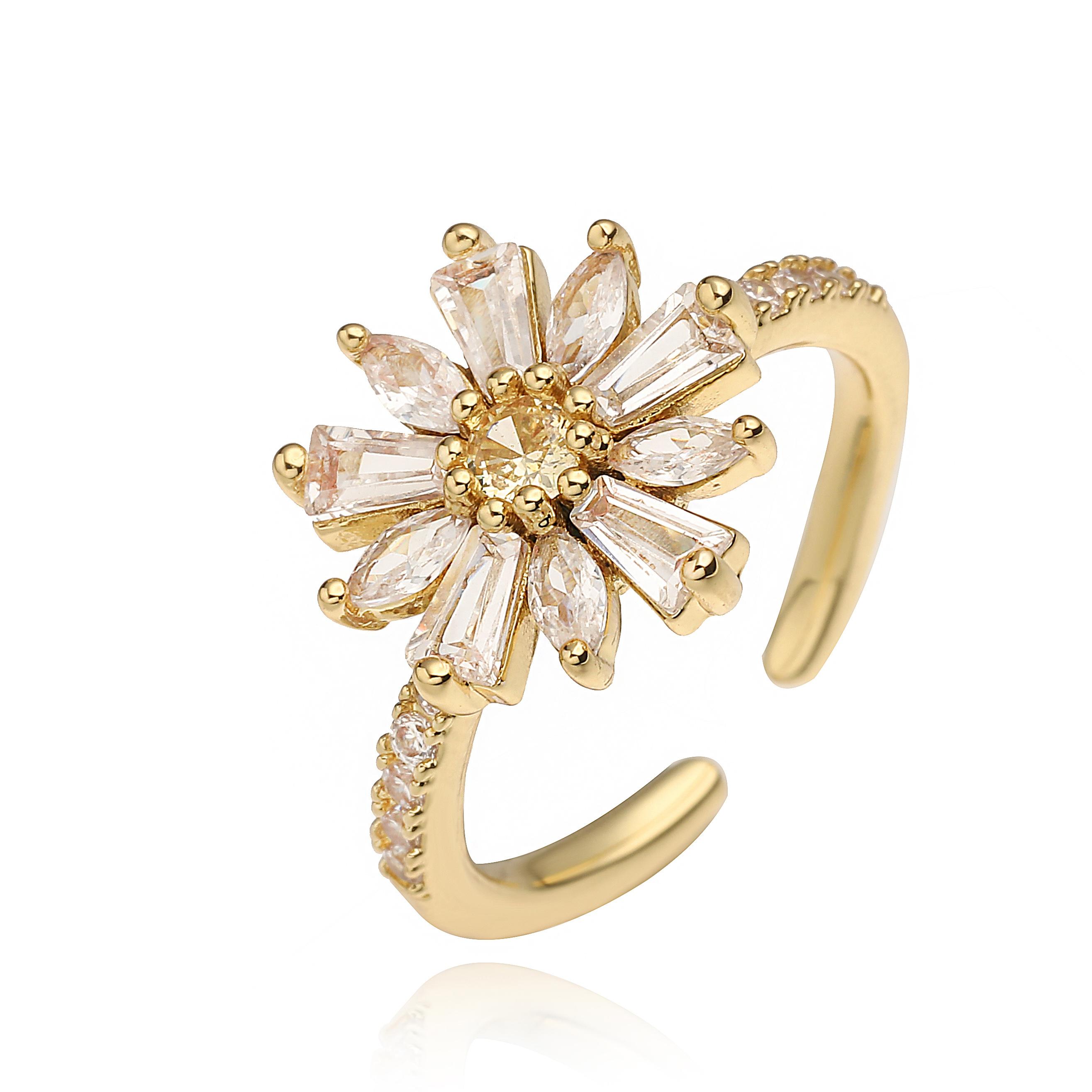HECHENG, Retro Sweet Flower Cube Zirconia Adjustable Ring Suitable for Women Neutral Plated 18K Golden Coppe Ring Party Zircon resizable
HECHENG, Retro Sweet Flower Cube Zirconia Adjustable Ring Suitable for Women Neutral Plated 18K Golden Coppe Ring Party Zircon resizable