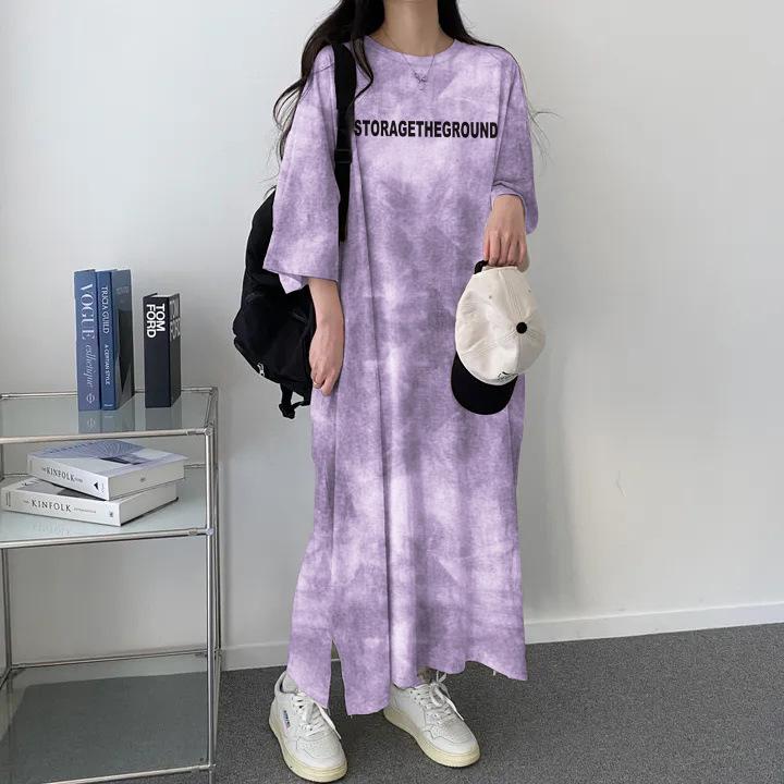 Women s 2024 Tie-Dye Short-Sleeve T-Shirt Dress - Korean-Style, Fashionable, Casual, Mid-Length, Loose Fit L
Women s 2024 Tie-Dye Short-Sleeve T-Shirt Dress - Korean-Style, Fashionable, Casual, Mid-Length, Loose Fit L
