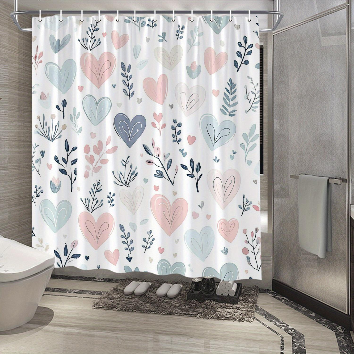 Акварельная шторка для душа с сердечками - Розовые, голубые и бежевые сердечки со стилизованными листьями на белом фоне, прочный полиэстер W90xH180cm
Акварельная шторка для душа с сердечками - Розовые, голубые и бежевые сердечки со стилизованными листьями на белом фоне, прочный полиэстер W90xH180cm