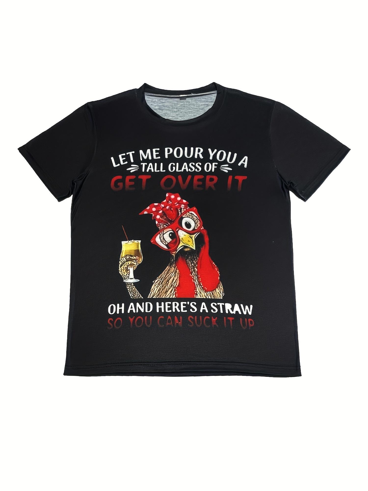 Cartoon Chicken Print TShirt Casual Short Sleeve Top For Spring Summer Womens Clothing S
Cartoon Chicken Print TShirt Casual Short Sleeve Top For Spring Summer Womens Clothing S