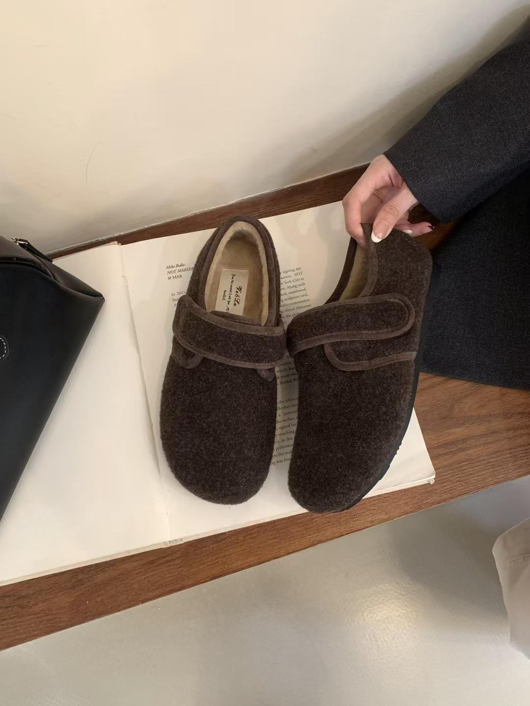 Вела выглядит хорошо и сохраняет тепло! Туфли Мори с круглым носком из шерсти, новые плюшевые шерстяные туфли на липучке для осени и зимы 39
Вела выглядит хорошо и сохраняет тепло! Туфли Мори с круглым носком из шерсти, новые плюшевые шерстяные туфли на липучке для осени и зимы 39