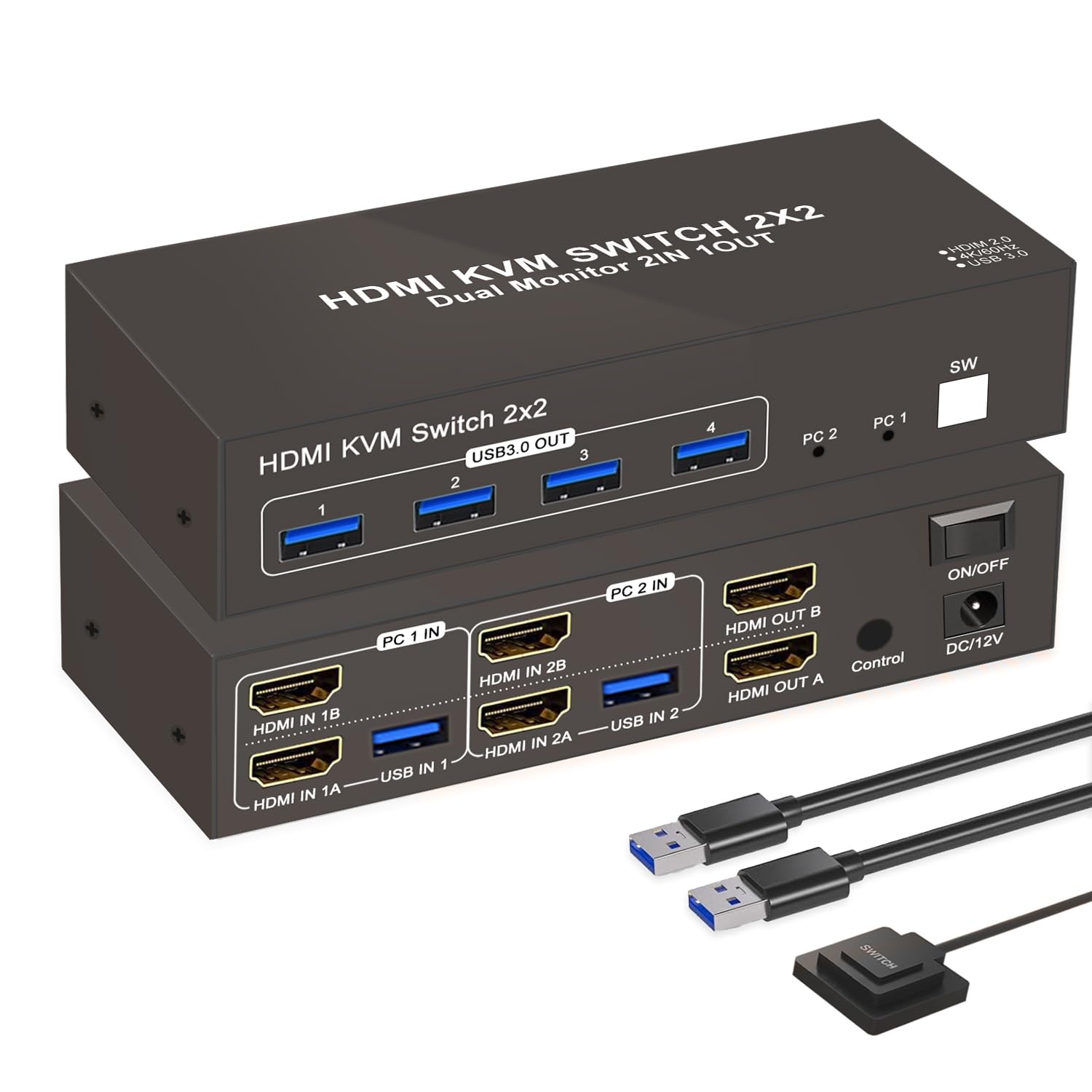 Переключение 2 мониторов одновременно HDMI KVM-коммутатор SW220S 4K 60 Гц 2PC-коммутатор HDMI KVM-коммутатор USB-концентратор HDMI 2 входа 2 выхода Совместный переключатель селектор
Переключение 2 мониторов одновременно HDMI KVM-коммутатор SW220S 4K 60 Гц 2PC-коммутатор HDMI KVM-коммутатор USB-концентратор HDMI 2 входа 2 выхода Совместный переключатель селектор