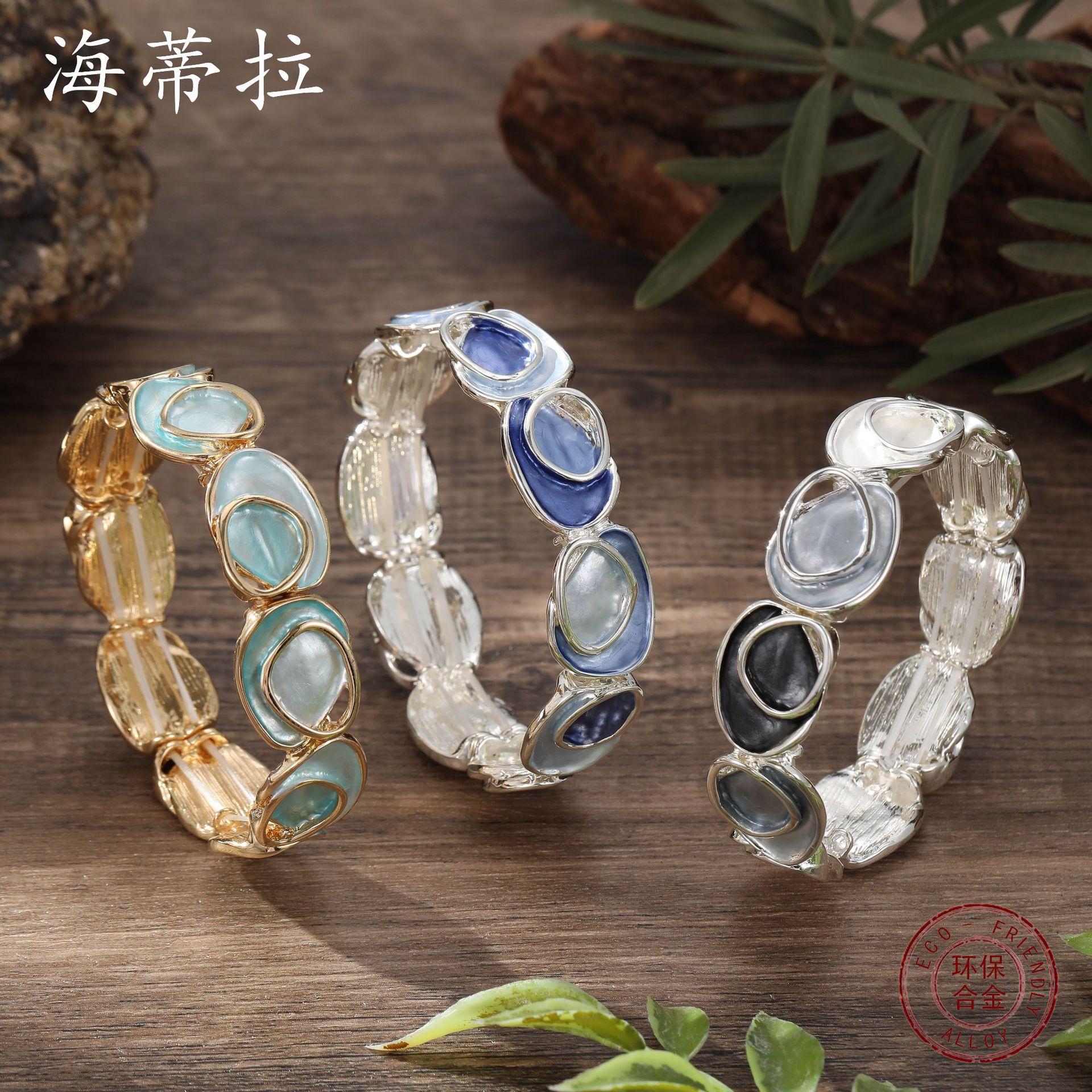 New color oil irregular oval elastic bracelet, women s versatile high-end geometric bracelet
New color oil irregular oval elastic bracelet, women s versatile high-end geometric bracelet
