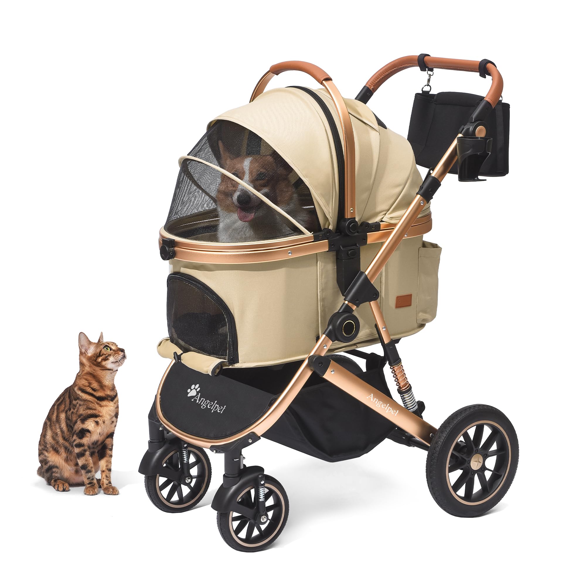 Angelpet Pet Separate Dog 4 Front Wheel Rear Wheel Easy to Load Capacity Multiple Small Medium Separate Type Dog Cart Bag Included Khaki Cart, Type,
Angelpet Pet Separate Dog 4 Front Wheel Rear Wheel Easy to Load Capacity Multiple Small Medium Separate Type Dog Cart Bag Included Khaki Cart, Type,