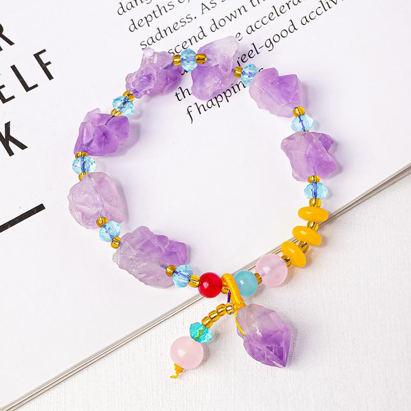 Натуральный аметистовый браслет с цветком-зубом: Неправильный дизайн с бусинами, свежие и простые украшения.
Натуральный аметистовый браслет с цветком-зубом: Неправильный дизайн с бусинами, свежие и простые украшения.