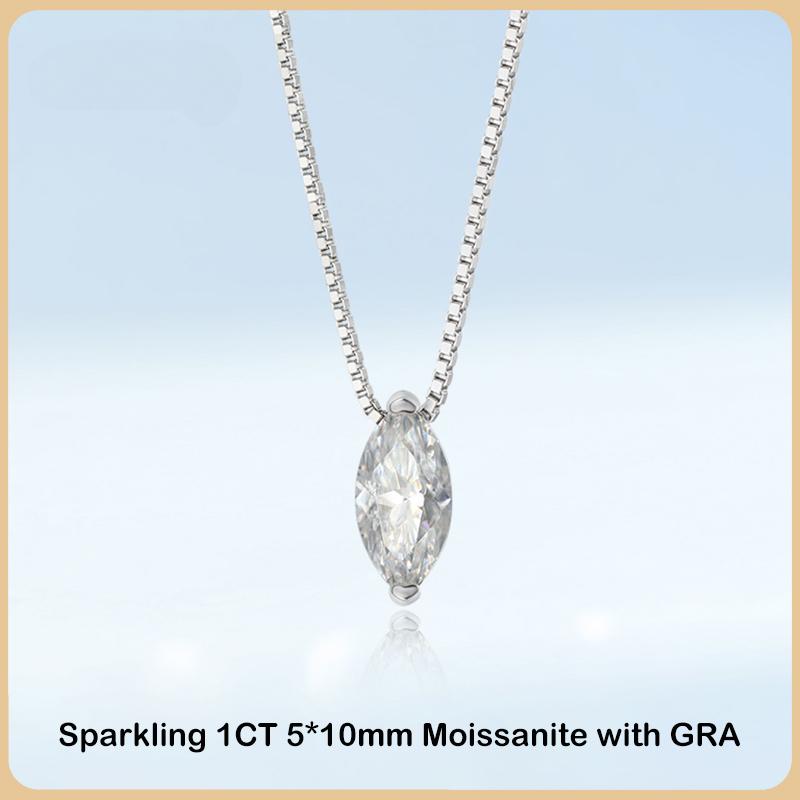 Trendy D Color 1CT 5*10mm Marquise Cut Moissanite Diamond Pendant Necklace for Women S925 Silver Neck Chain Necklaces
Trendy D Color 1CT 5*10mm Marquise Cut Moissanite Diamond Pendant Necklace for Women S925 Silver Neck Chain Necklaces