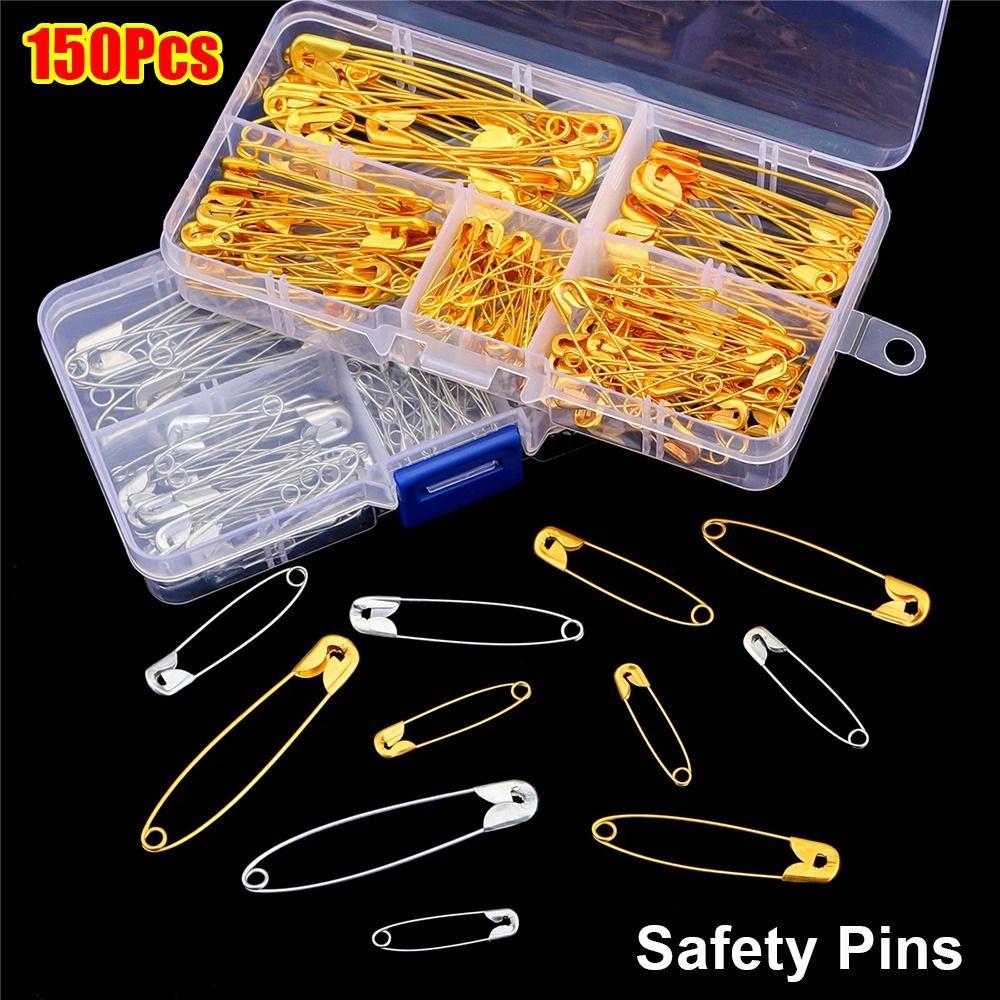 150Pcs/Box 27/32/38/45/55mm Safety Pins DIY Sew Brooch Durable Sewing Tools for Clothes Sewing 150Pcs White K
150Pcs/Box 27/32/38/45/55mm Safety Pins DIY Sew Brooch Durable Sewing Tools for Clothes Sewing 150Pcs White K