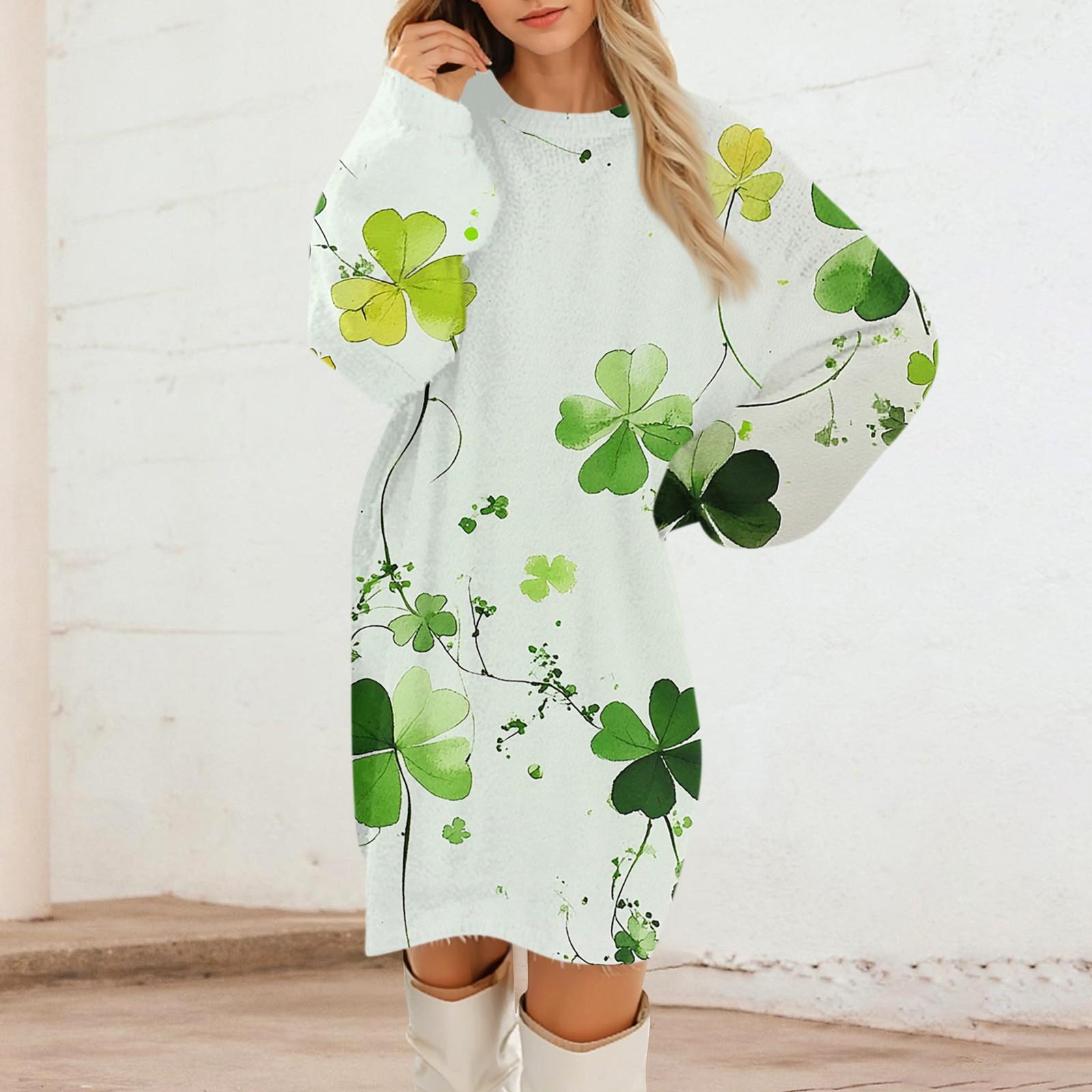 Женская круглая горловина Повседневная Длинный рукав Плюшевая St. Платья с принтом Патрика S белый
Женская круглая горловина Повседневная Длинный рукав Плюшевая St. Платья с принтом Патрика S белый