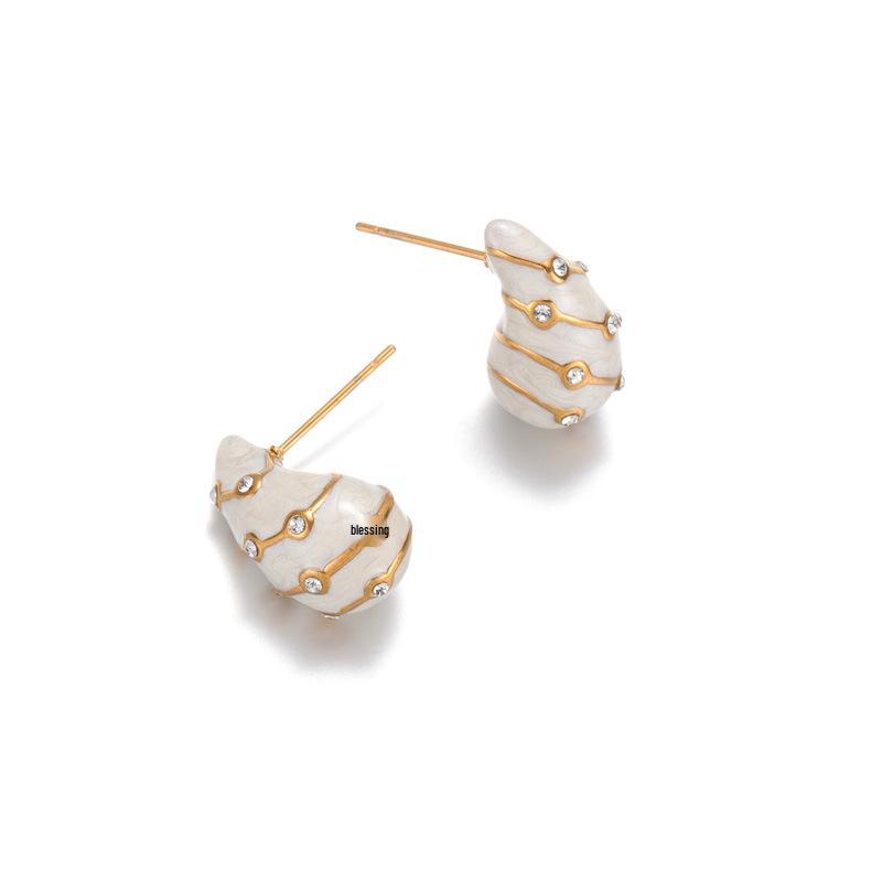 French Retro Teardrop Earrings: Elegant Women s Enamel & Diamond Minimalist Jewelry
French Retro Teardrop Earrings: Elegant Women s Enamel & Diamond Minimalist Jewelry