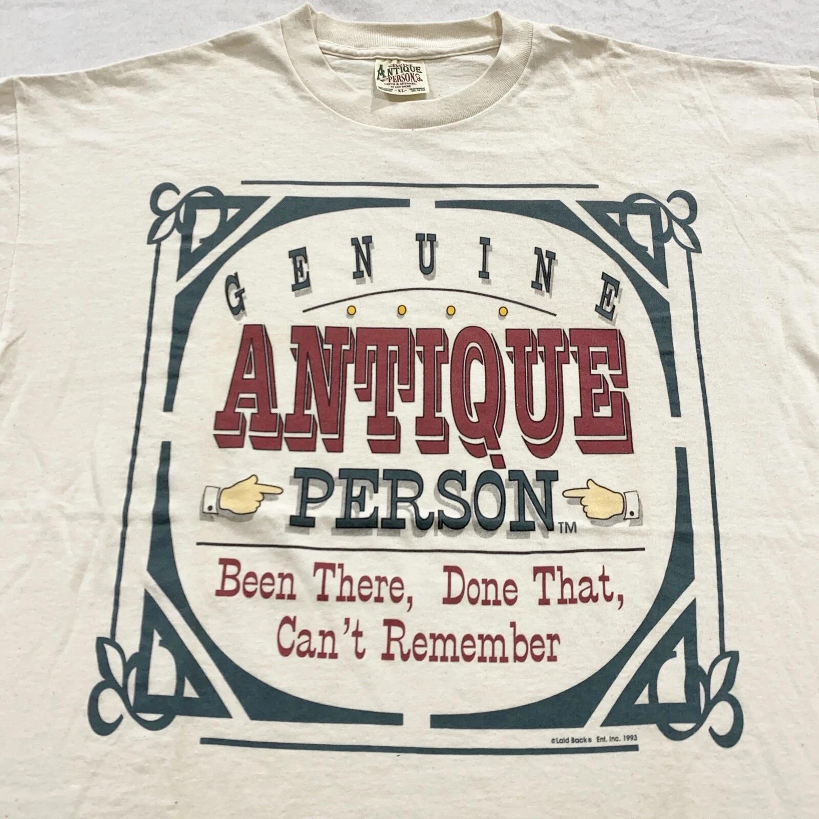 vintage 90s GENUINE ANTIQUE PERSON T-Shirt XL soft thin funny joke XL
vintage 90s GENUINE ANTIQUE PERSON T-Shirt XL soft thin funny joke XL