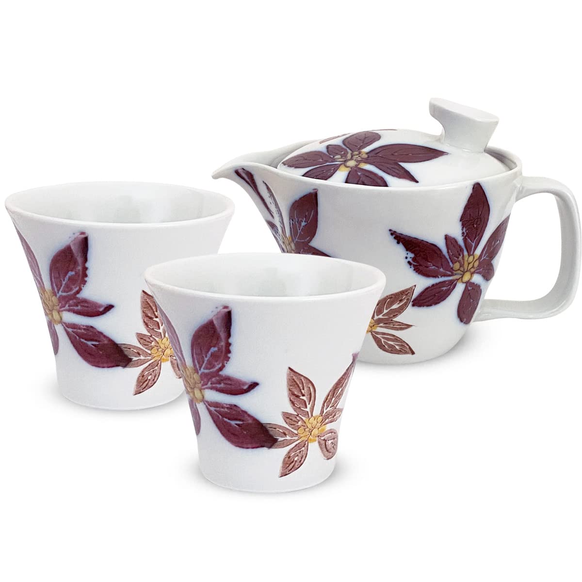 Kunzan Kiln Teapot Hasami Made in Japan Pair of Tea 240ml and 130ml for Includes Tea Poinsettia Design J-kitchens Set, Ware, (Teapot, Teacups, Set),
Kunzan Kiln Teapot Hasami Made in Japan Pair of Tea 240ml and 130ml for Includes Tea Poinsettia Design J-kitchens Set, Ware, (Teapot, Teacups, Set),