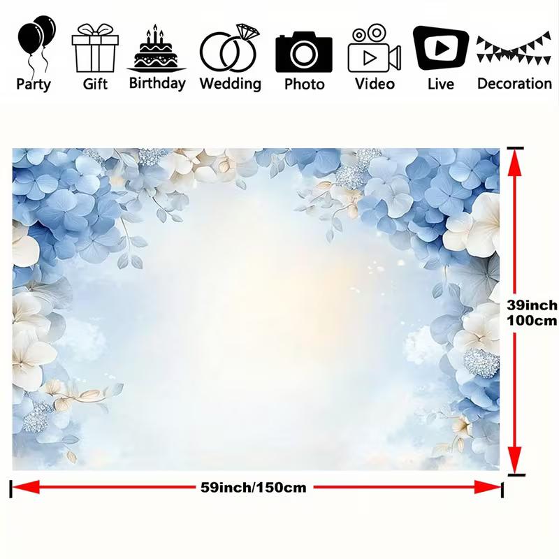 2D Watercolor Blue Hydrangea Backdrop for Gender Reveal and Live Decoration 47.2x31.5inch/120*80cm
2D Watercolor Blue Hydrangea Backdrop for Gender Reveal and Live Decoration 47.2x31.5inch/120*80cm