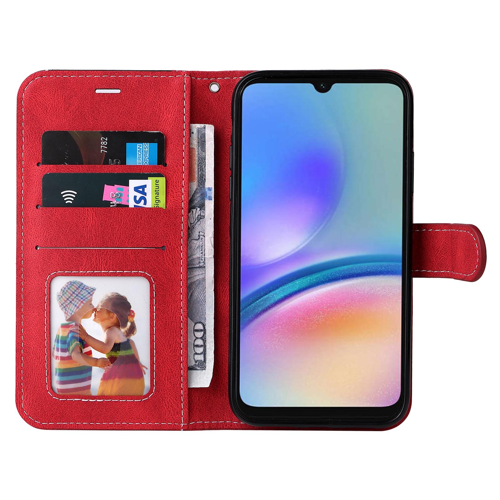 For Samsung Galaxy A05s 4G Case Three-color Splicing Leather Wallet Stand Phone Cover with Strap Red
For Samsung Galaxy A05s 4G Case Three-color Splicing Leather Wallet Stand Phone Cover with Strap Red