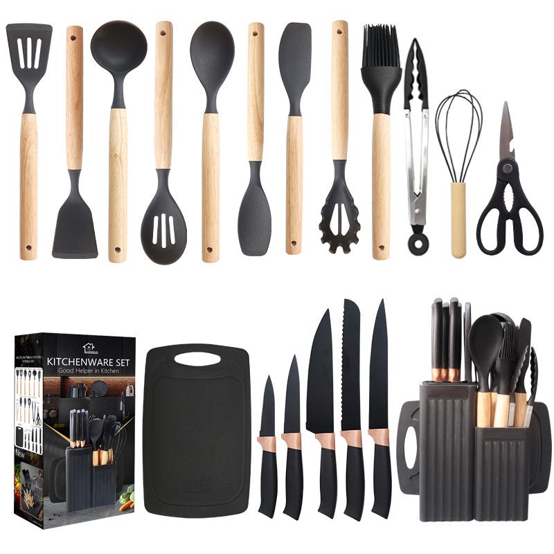 19-Piece Non-Stick Silicone Kitchen Utensil Set: Spatulas, Ladle, Knife, and More
19-Piece Non-Stick Silicone Kitchen Utensil Set: Spatulas, Ladle, Knife, and More
