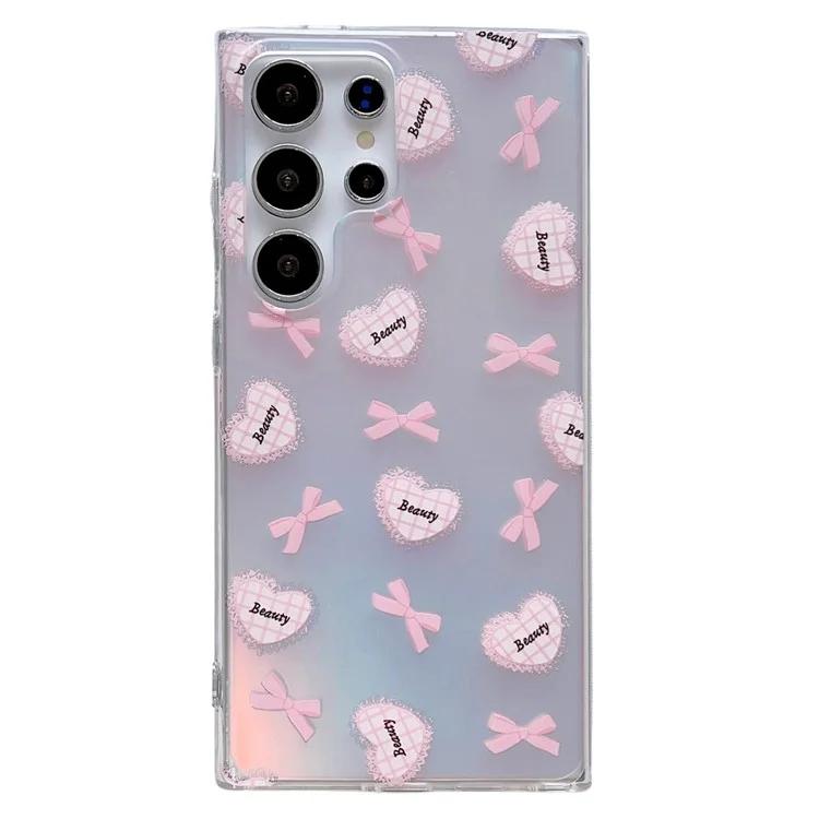 Чехол для Samsung Galaxy S23 Ultra с лазерным эффектом и рисунком, мягкий чехол для телефона из ТПУ - Сердце и бант
Чехол для Samsung Galaxy S23 Ultra с лазерным эффектом и рисунком, мягкий чехол для телефона из ТПУ - Сердце и бант