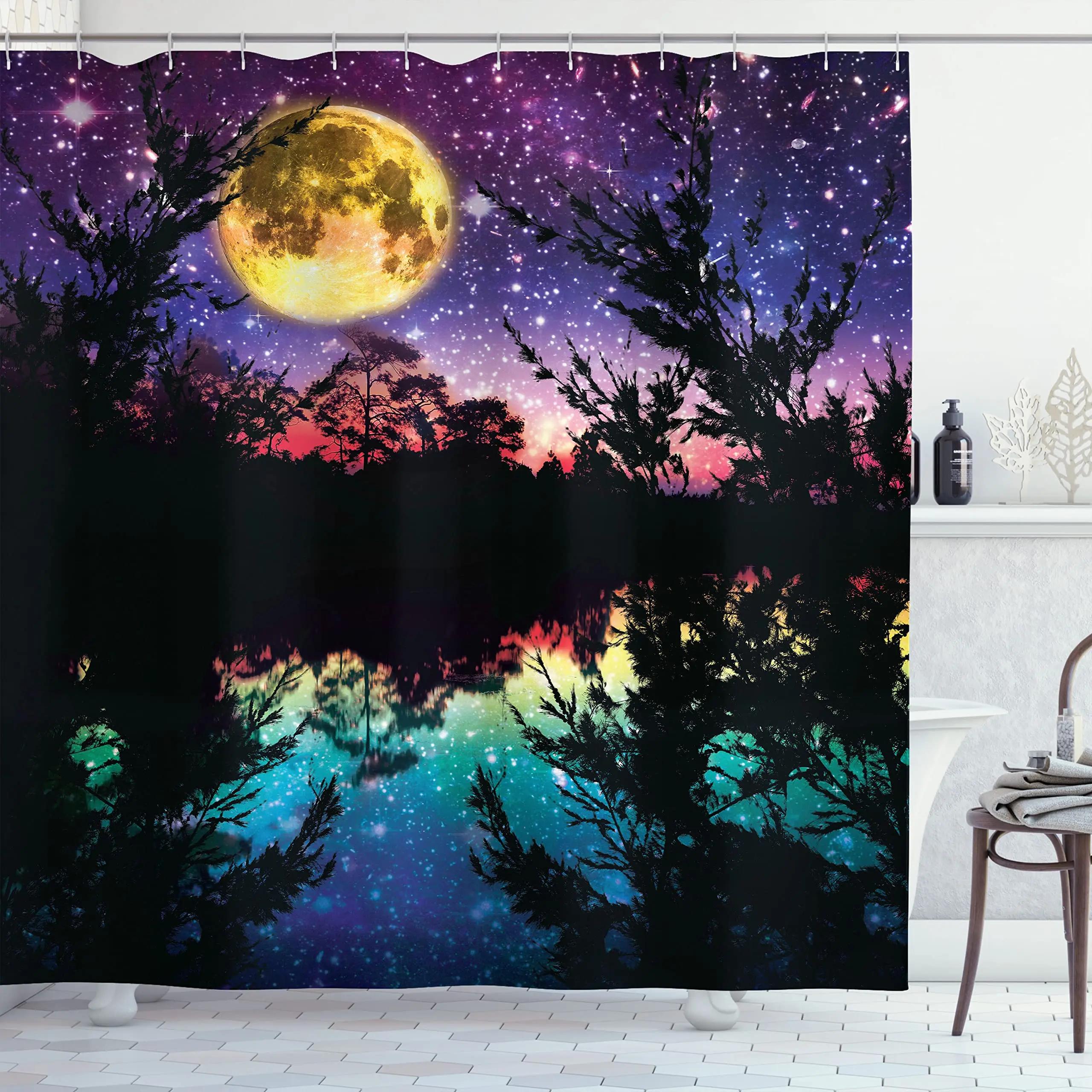 Space Shower Curtain Himalaya Mountain Tops At Starry Night Time With Stars Earth Cosmos Cloth Fabric Bathroom Decor With Hooks W60H190(CM)-1 Pcs
Space Shower Curtain Himalaya Mountain Tops At Starry Night Time With Stars Earth Cosmos Cloth Fabric Bathroom Decor With Hooks W60H190(CM)-1 Pcs