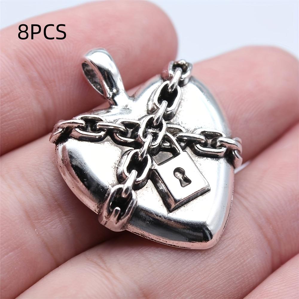 A set of 8 retro Gothic style heart-shaped pendants with chain locks, suitable for DIY jewelry making and craft accessories, mea 8pcs
A set of 8 retro Gothic style heart-shaped pendants with chain locks, suitable for DIY jewelry making and craft accessories, mea 8pcs