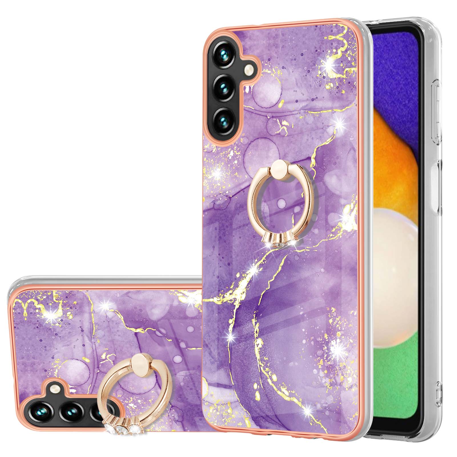 For Samsung Galaxy A36 5G Case with Ring Kickstand Marble Pattern Electroplating TPU Back Cover Rose Gold 005
For Samsung Galaxy A36 5G Case with Ring Kickstand Marble Pattern Electroplating TPU Back Cover Rose Gold 005